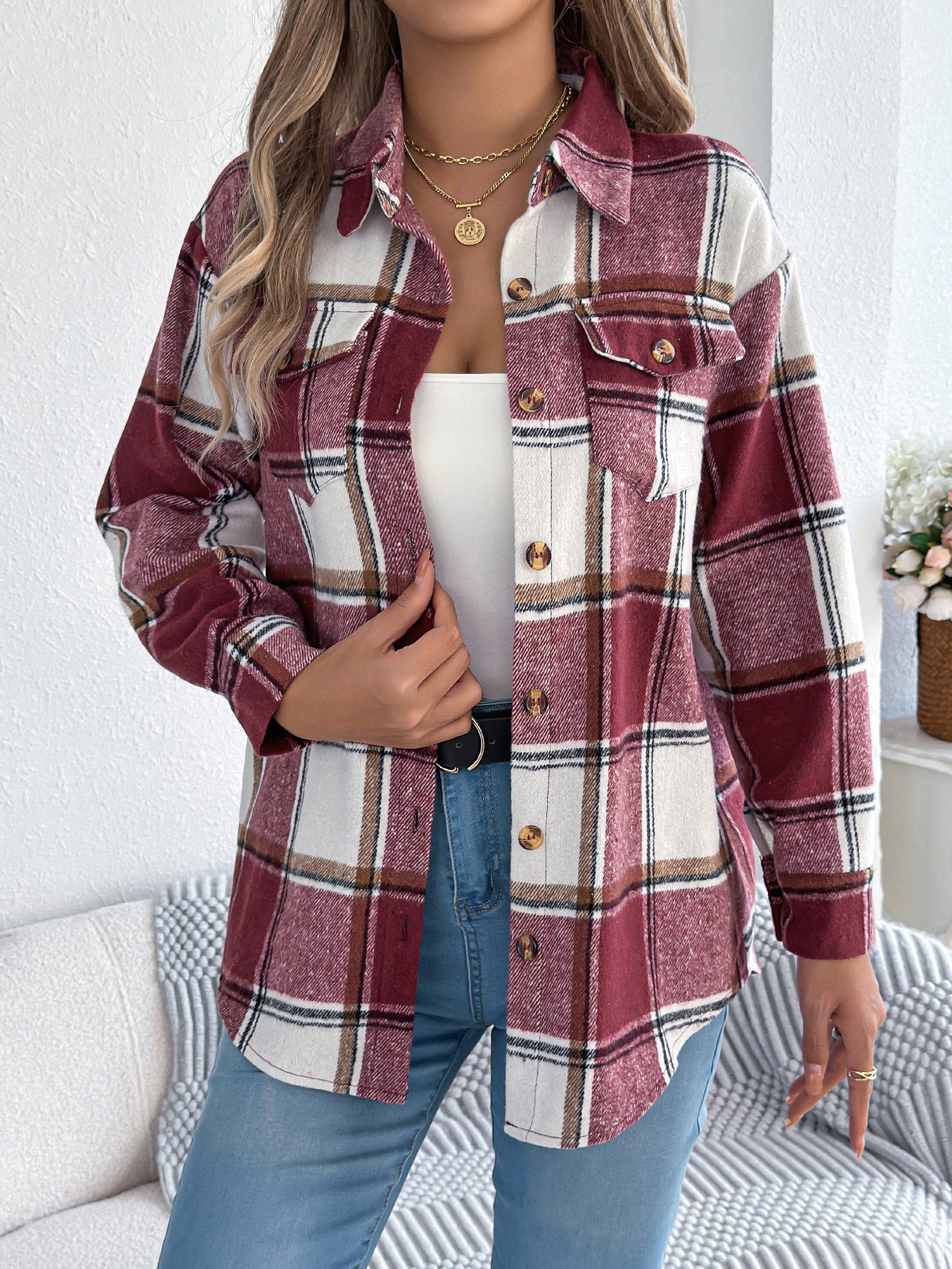 Aven | Casual Plaid blouse