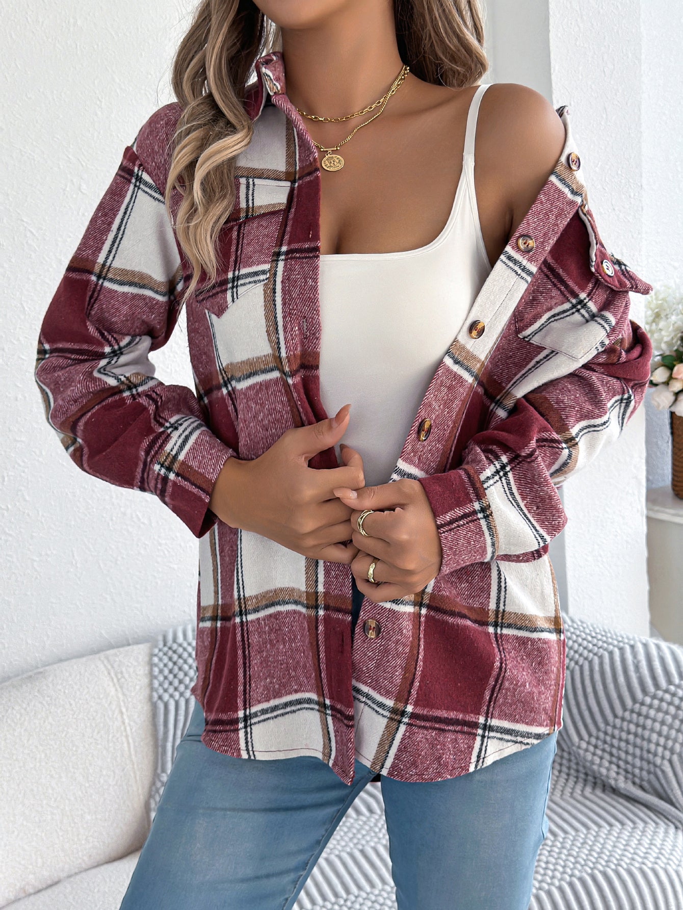 Aven | Casual Plaid blouse