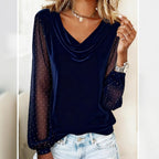 Lara | V-neck Velvet T-Shirt