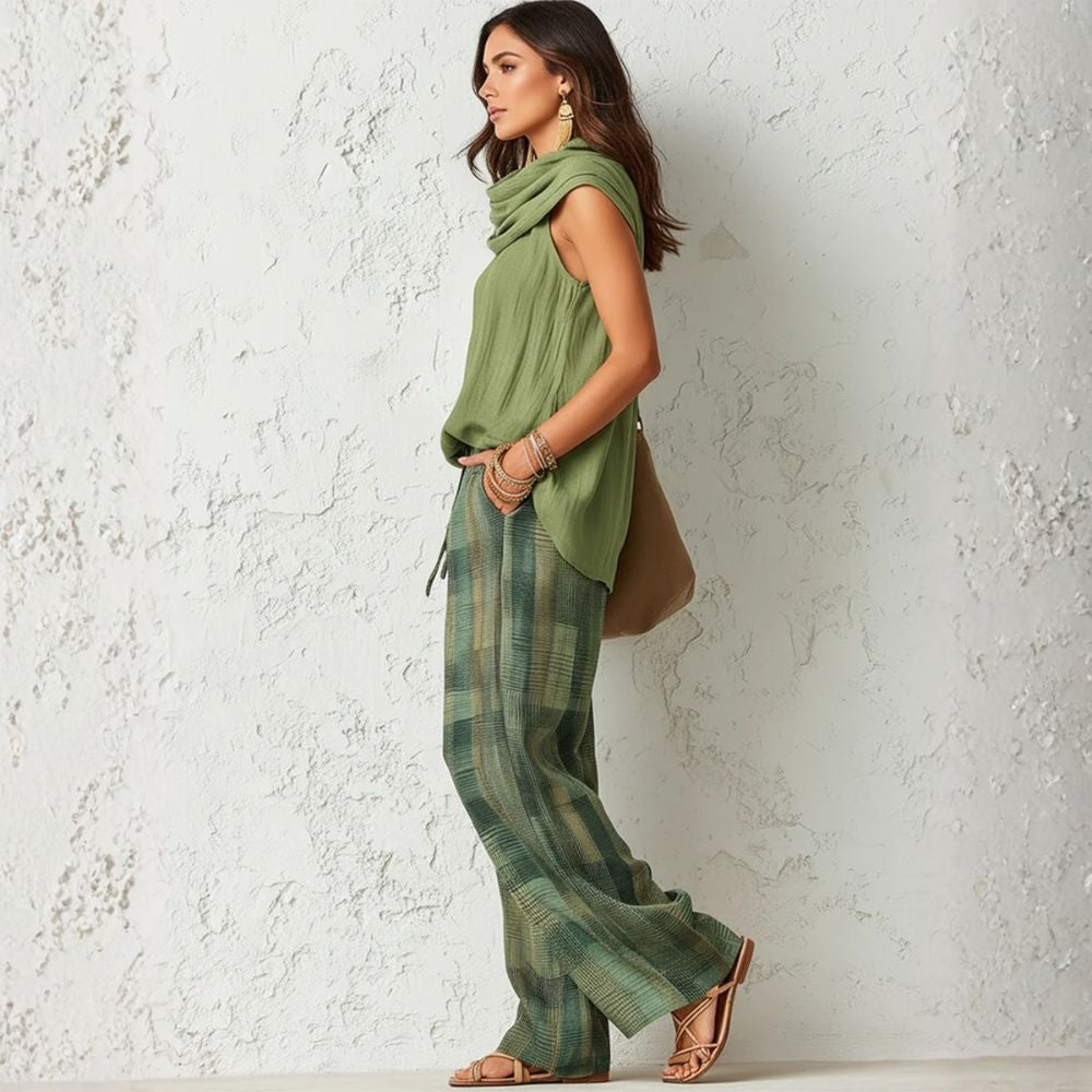 Luna | Conjunto Bohemio de Top y Pantalón Estampado