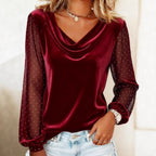 Lara | V-neck Velvet T-Shirt