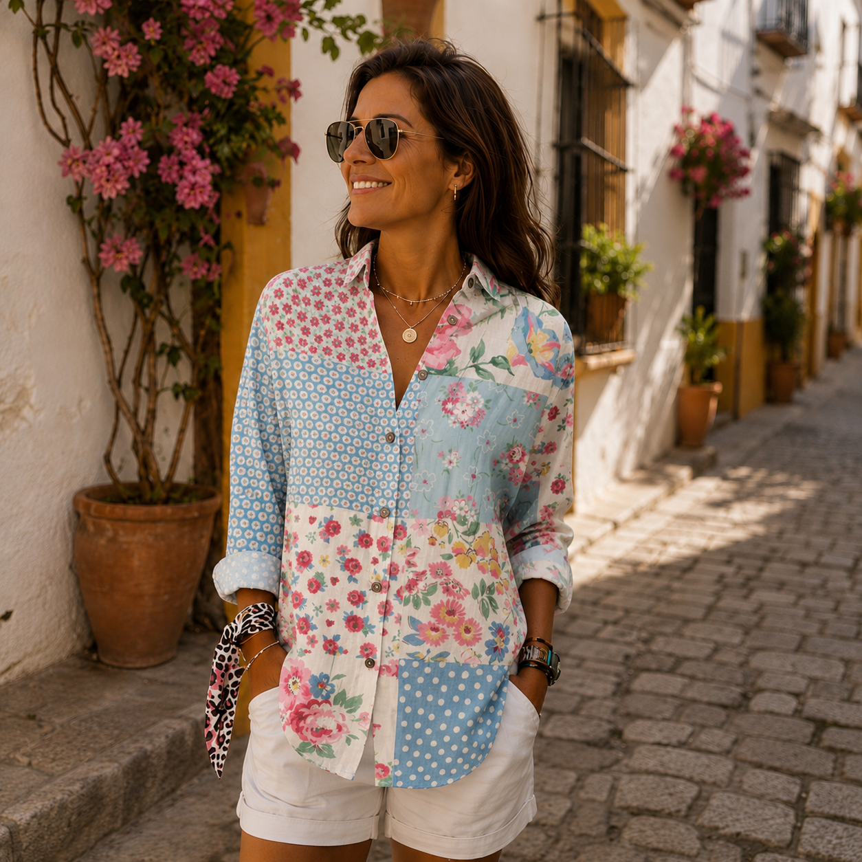 Aurora | Blusa abstracta rosa