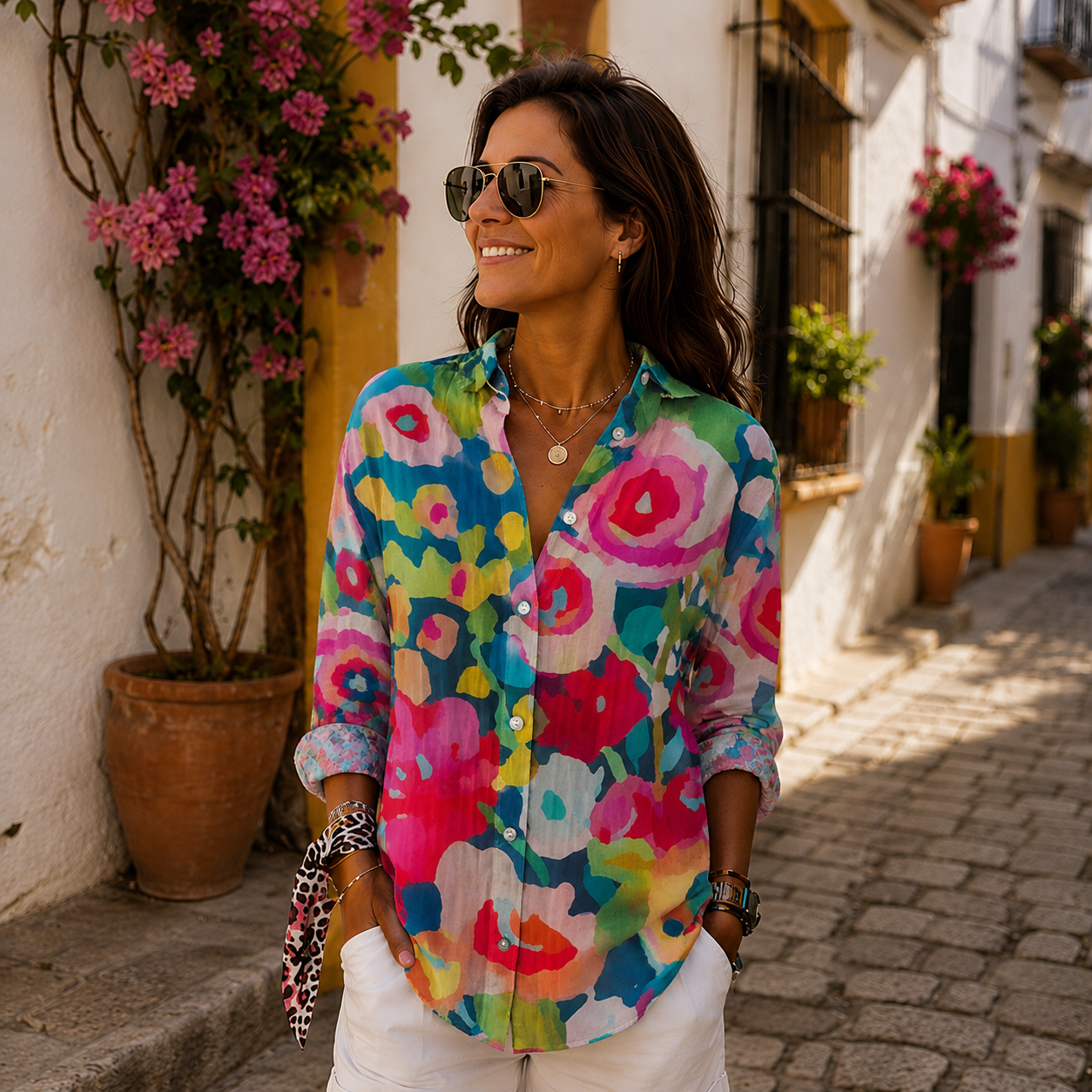 Valentina | Blusa floral colorida