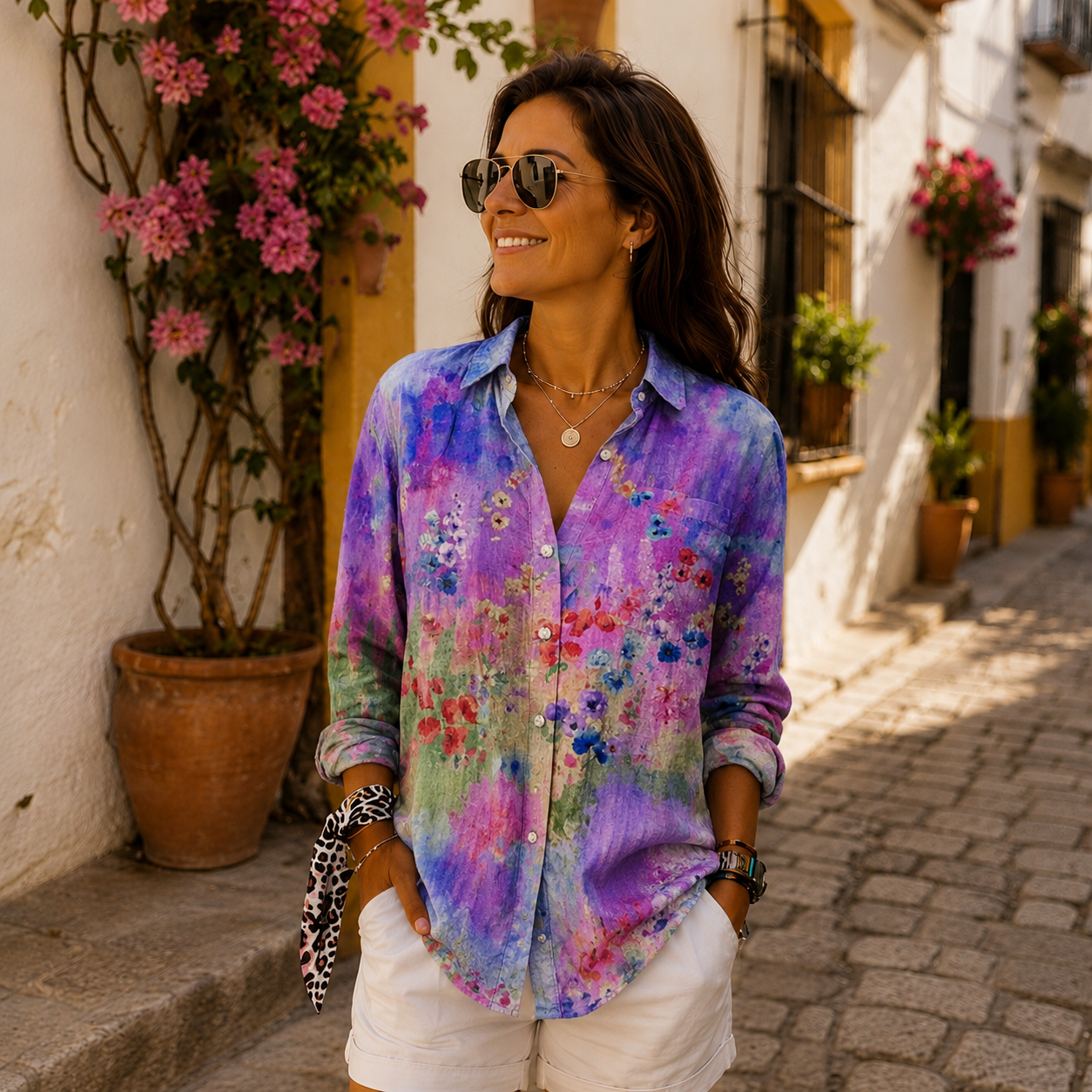 Violeta | Blusa floral lavanda
