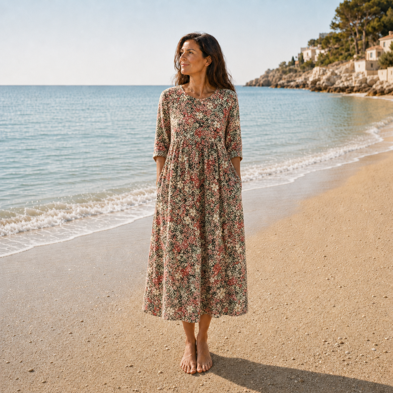 Amalia | Vestido midi floral de corte relajado