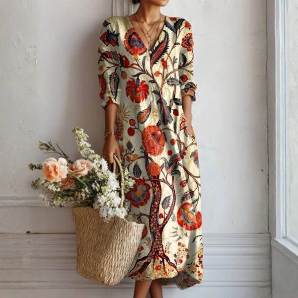 Silvia | Vestido bohemio floral multicolor