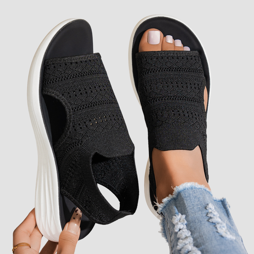 Sara | Sandalias con plataforma, de punto transpirable para mujer