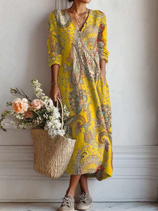 Marta | Vestido cómodo diario amarillo