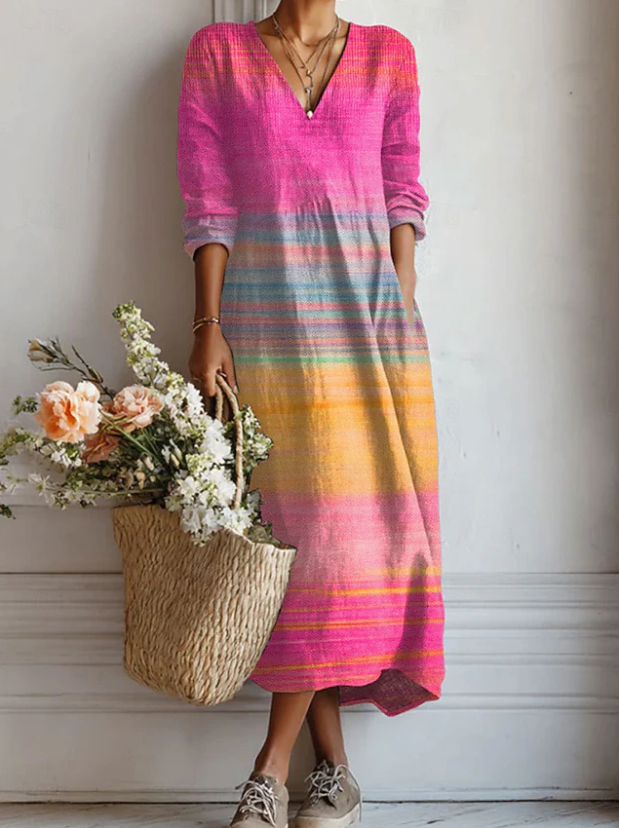 Inés | Vestido de fiesta jardín multicolor
