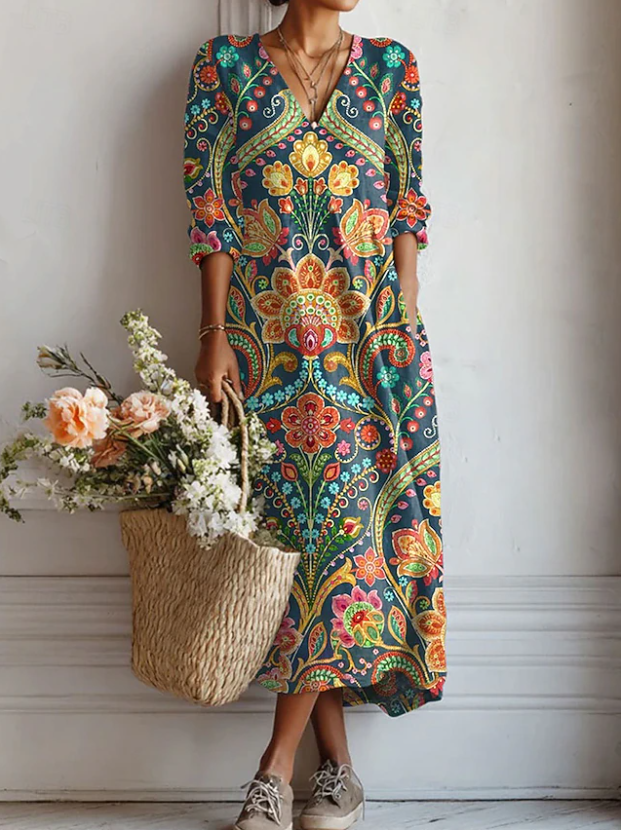 Martina | Vestido atemporal de día multicolor