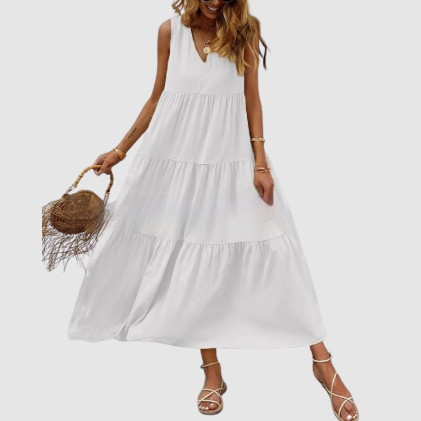 Amora | Sleeveless V-neck Dress