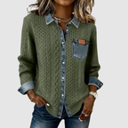 Tova | Knitted Patchwork Denim