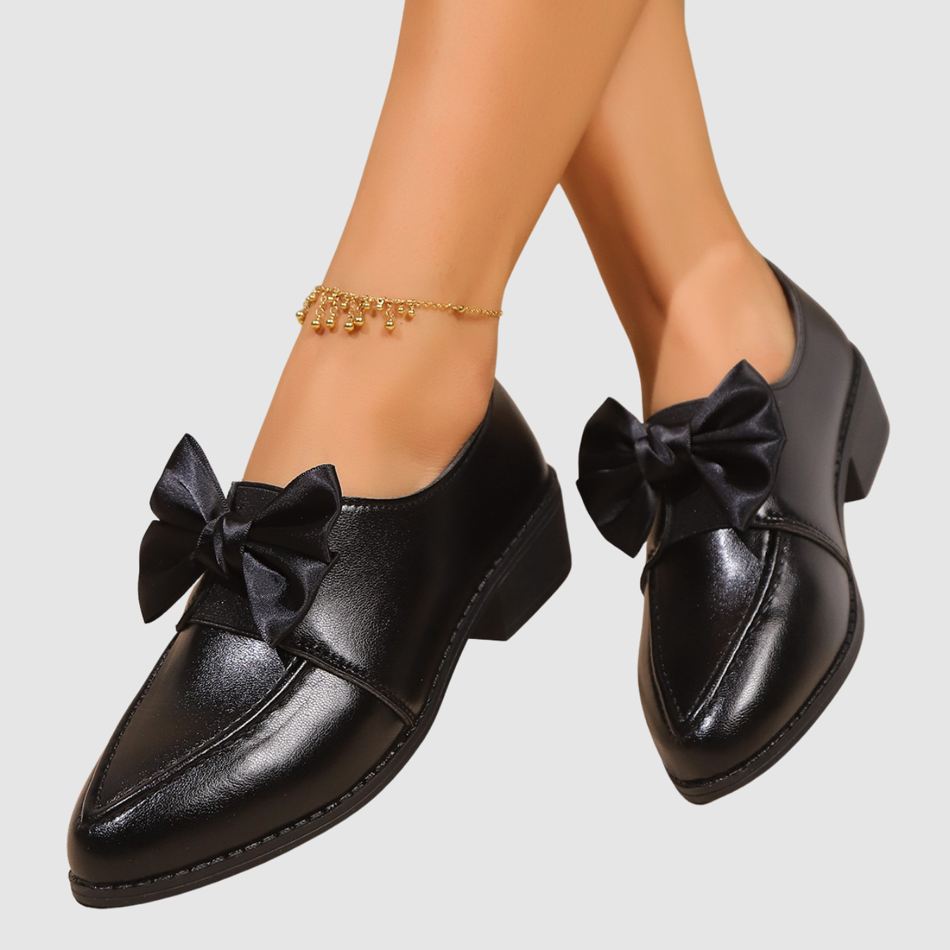 Auri | Leather Shoes With Bow