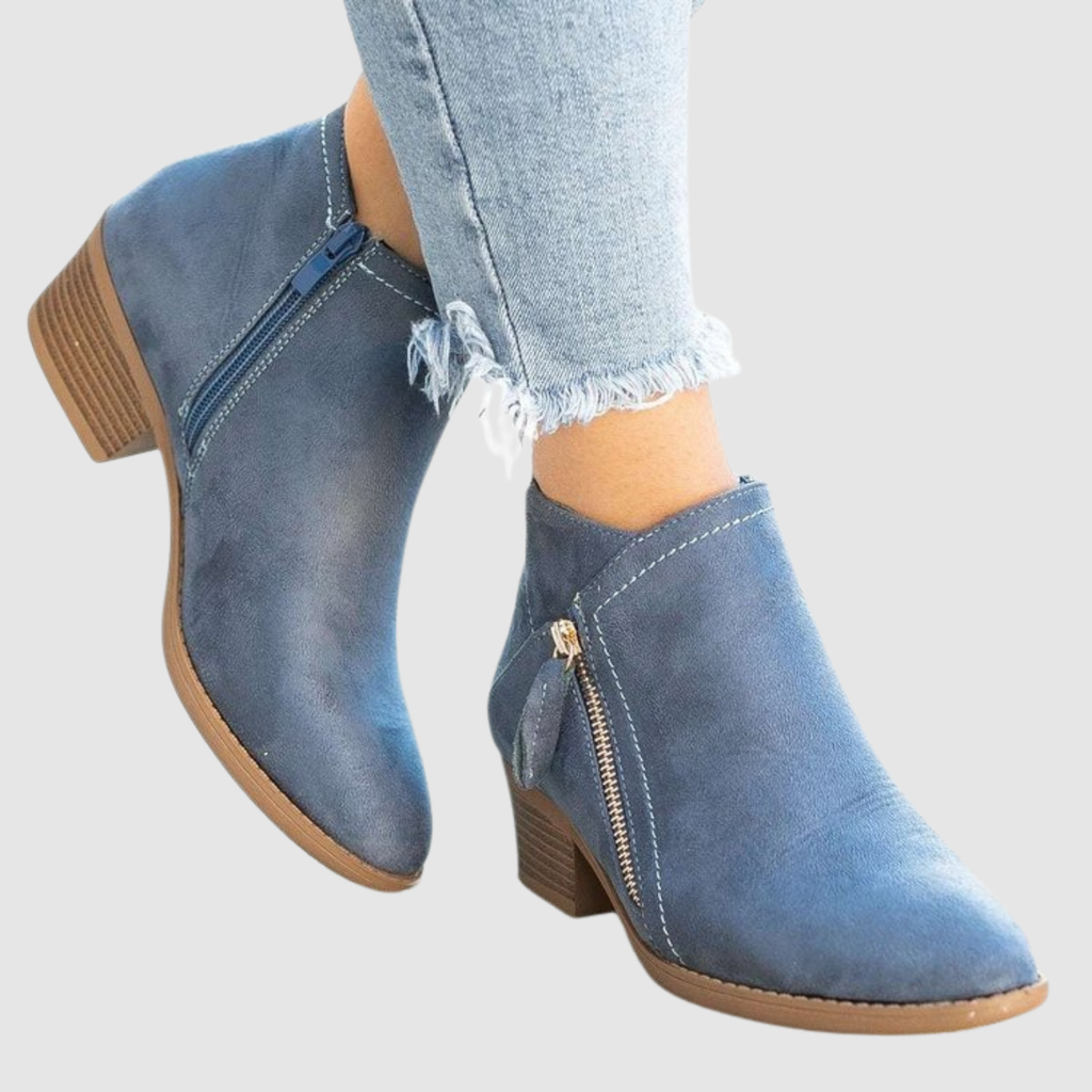 Kaia | Flat side zip ankle boots