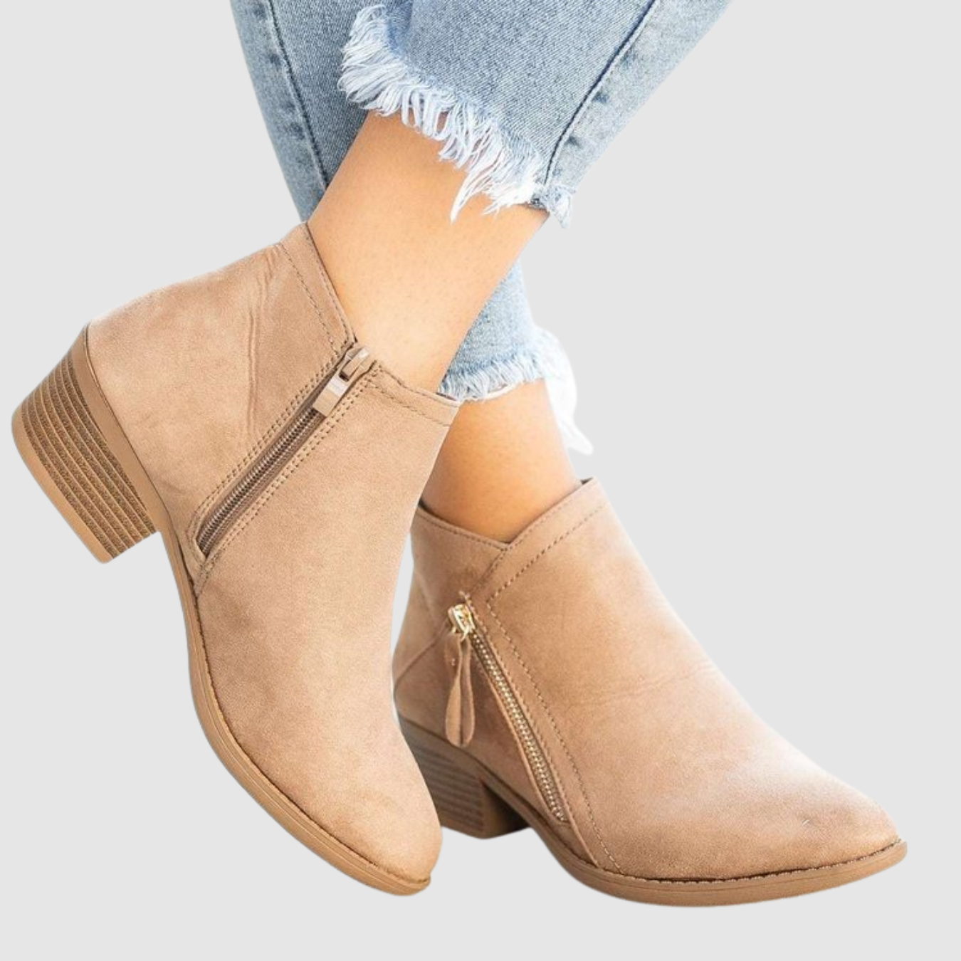 Kaia | Flat side zip ankle boots