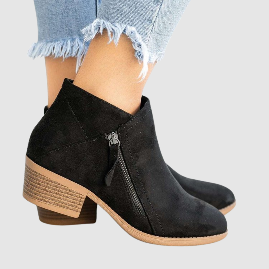 Kaia | Flat side zip ankle boots