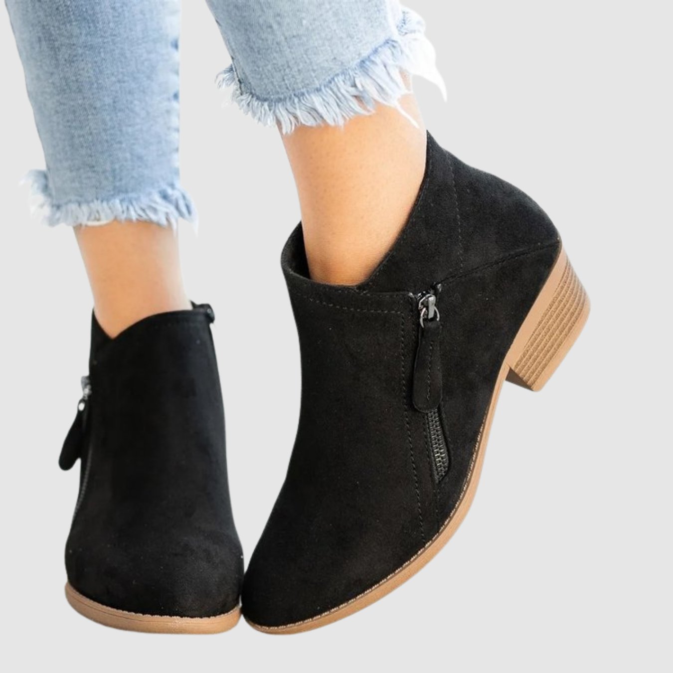 Kaia | Flat side zip ankle boots