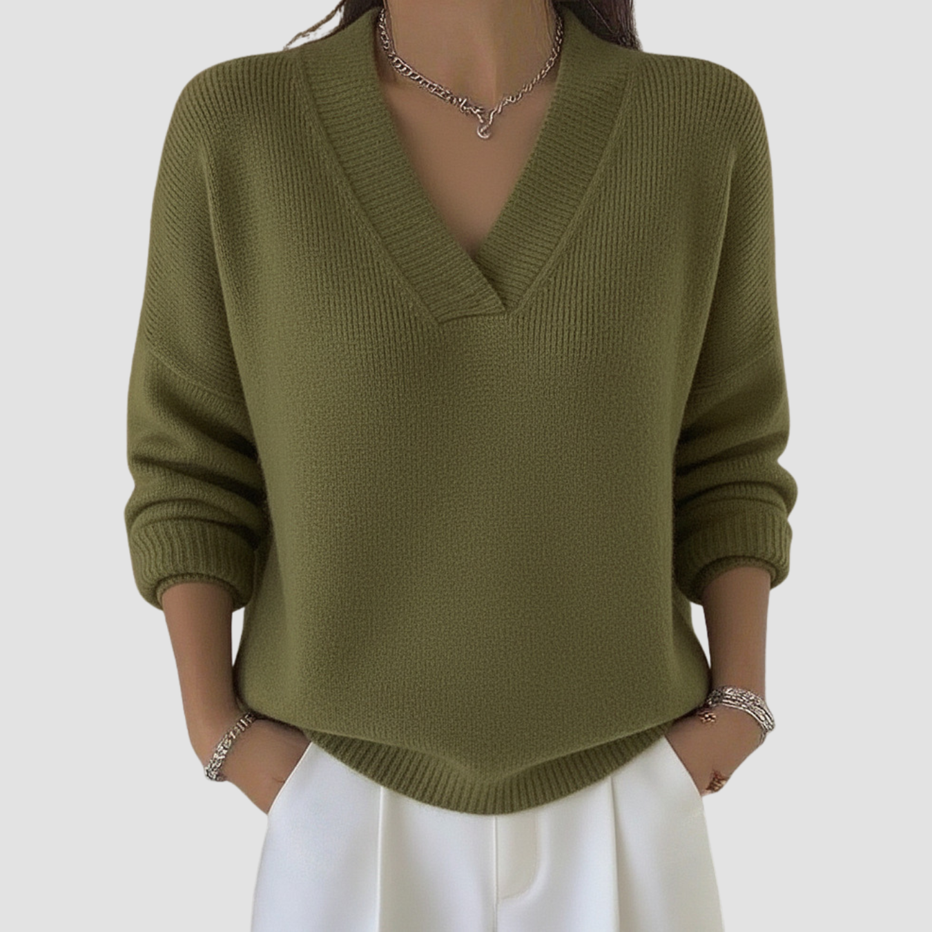 Cleo | V-neck Sweater Knitted