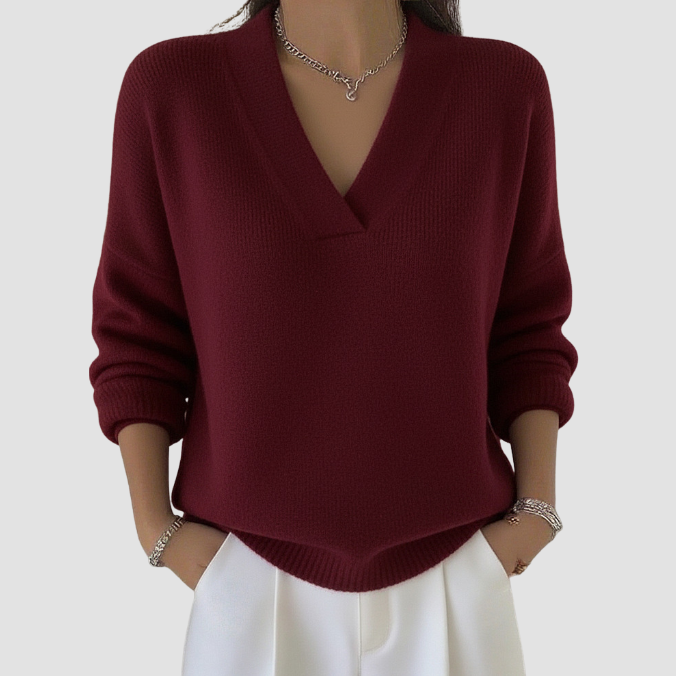 Cleo | V-neck Sweater Knitted