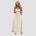 Naomi | Swing Mesh Long Skirt