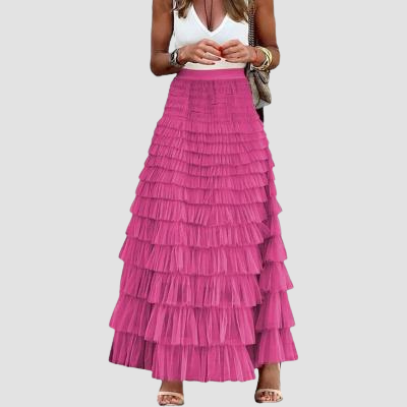 Naomi | Swing Mesh Long Skirt