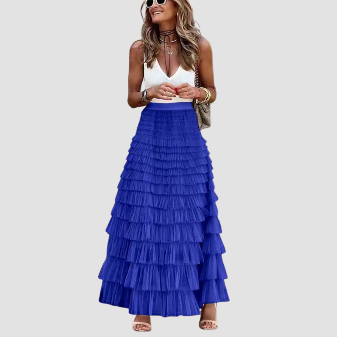 Naomi | Swing Mesh Long Skirt