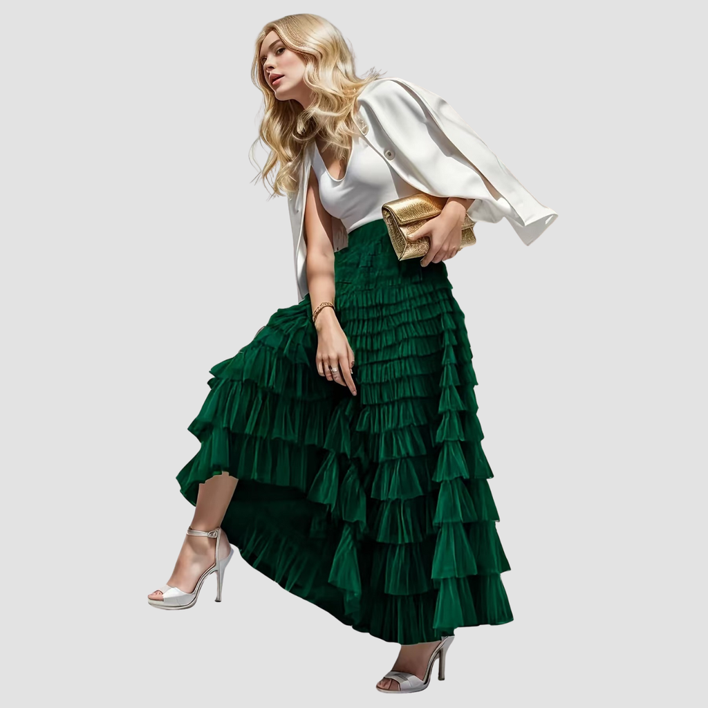 Naomi | Swing Mesh Long Skirt