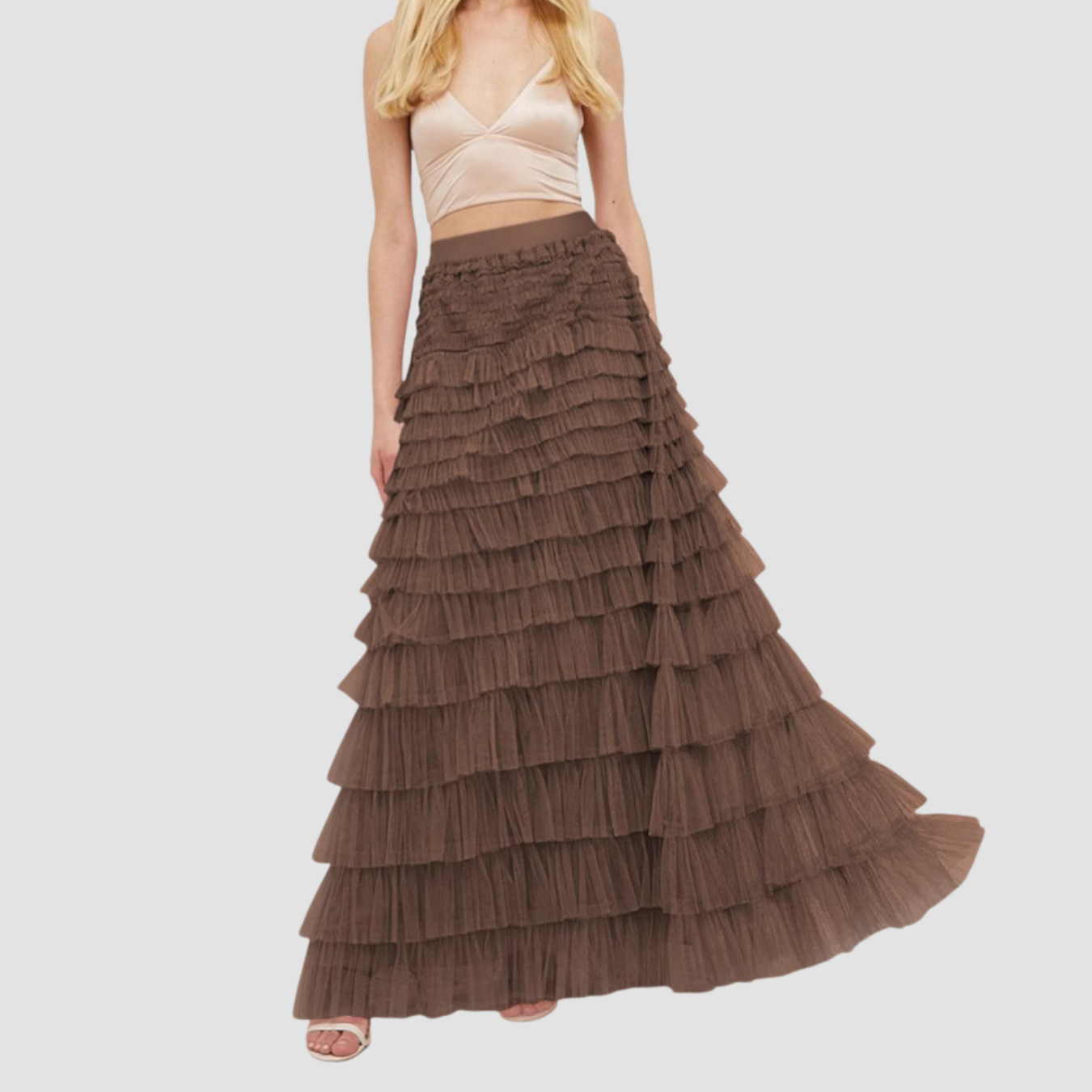 Naomi | Swing Mesh Long Skirt