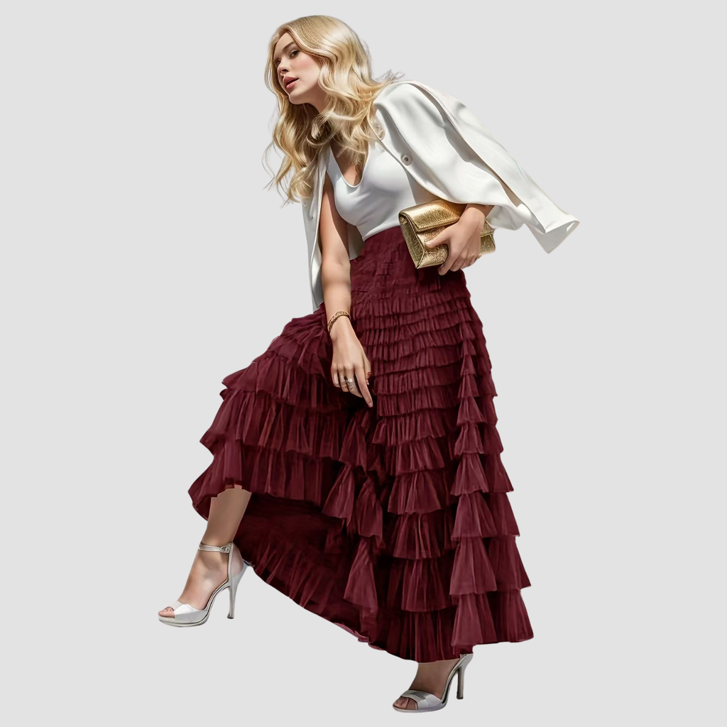 Naomi | Swing Mesh Long Skirt