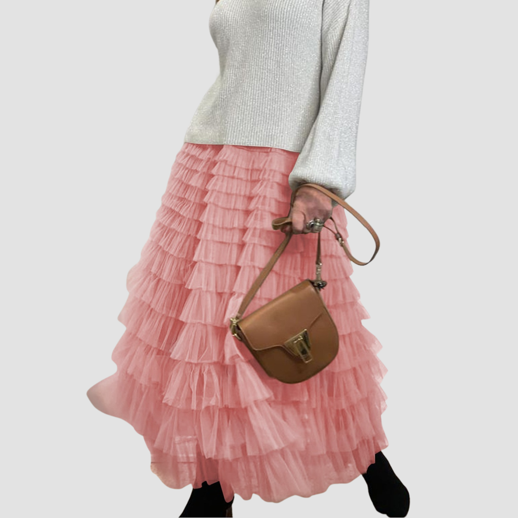 Naomi | Swing Mesh Long Skirt