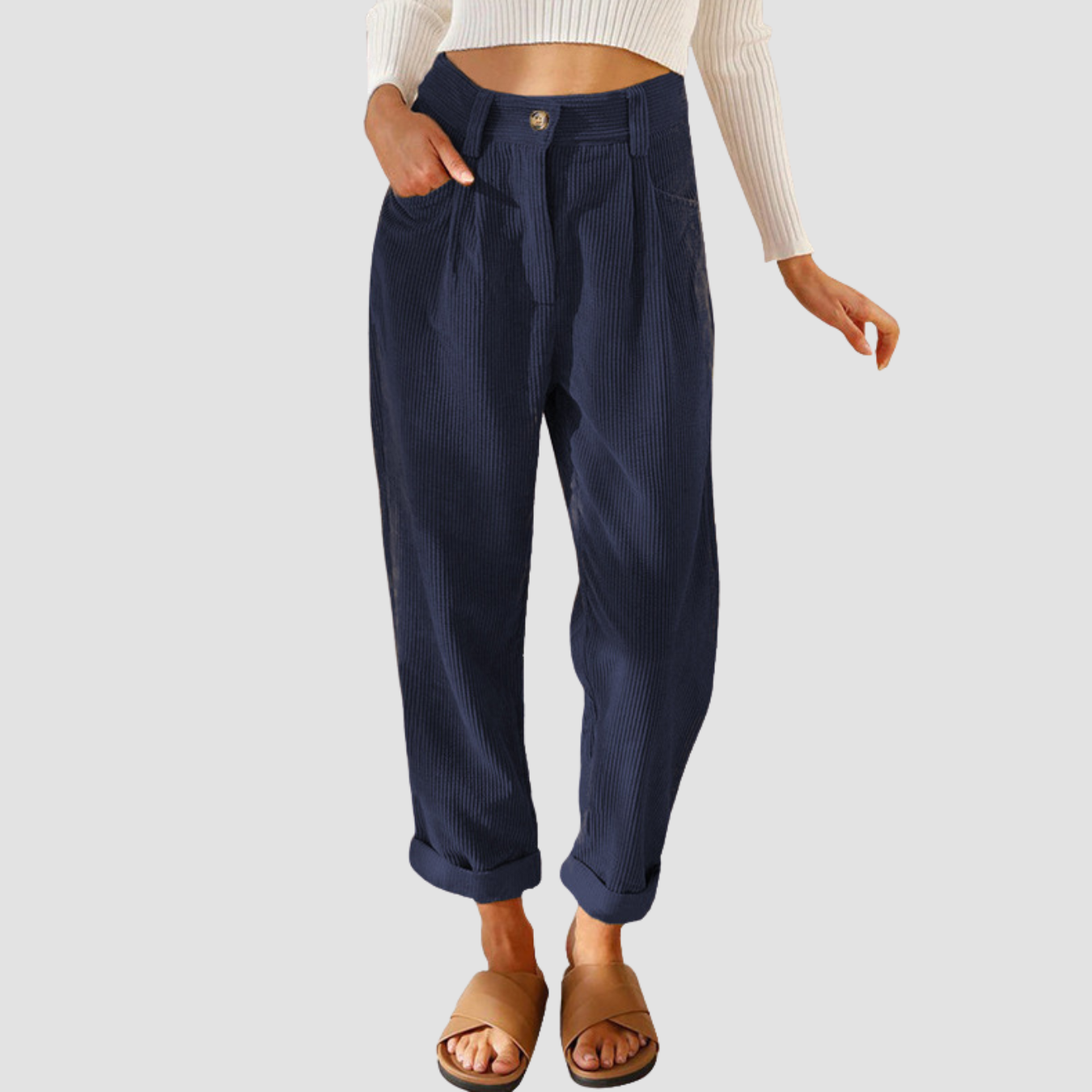 Noir | Corduroy Straight Pants