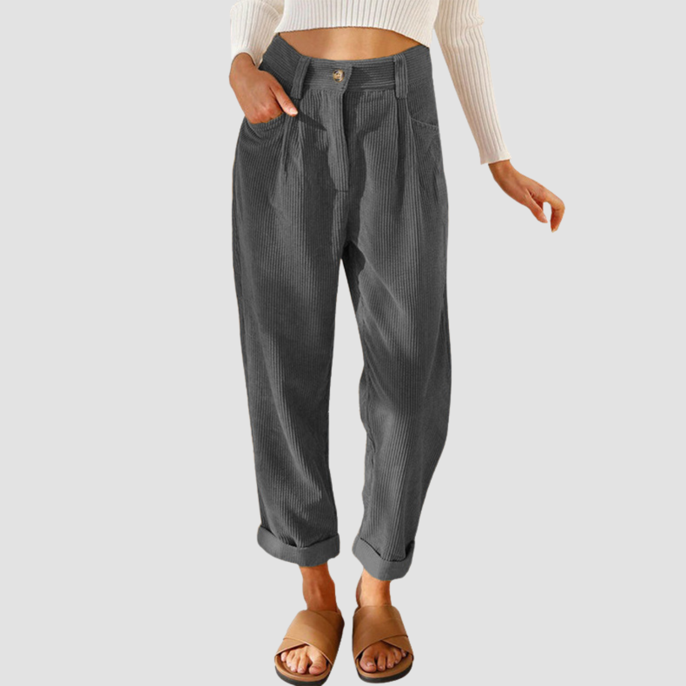 Noir | Corduroy Straight Pants