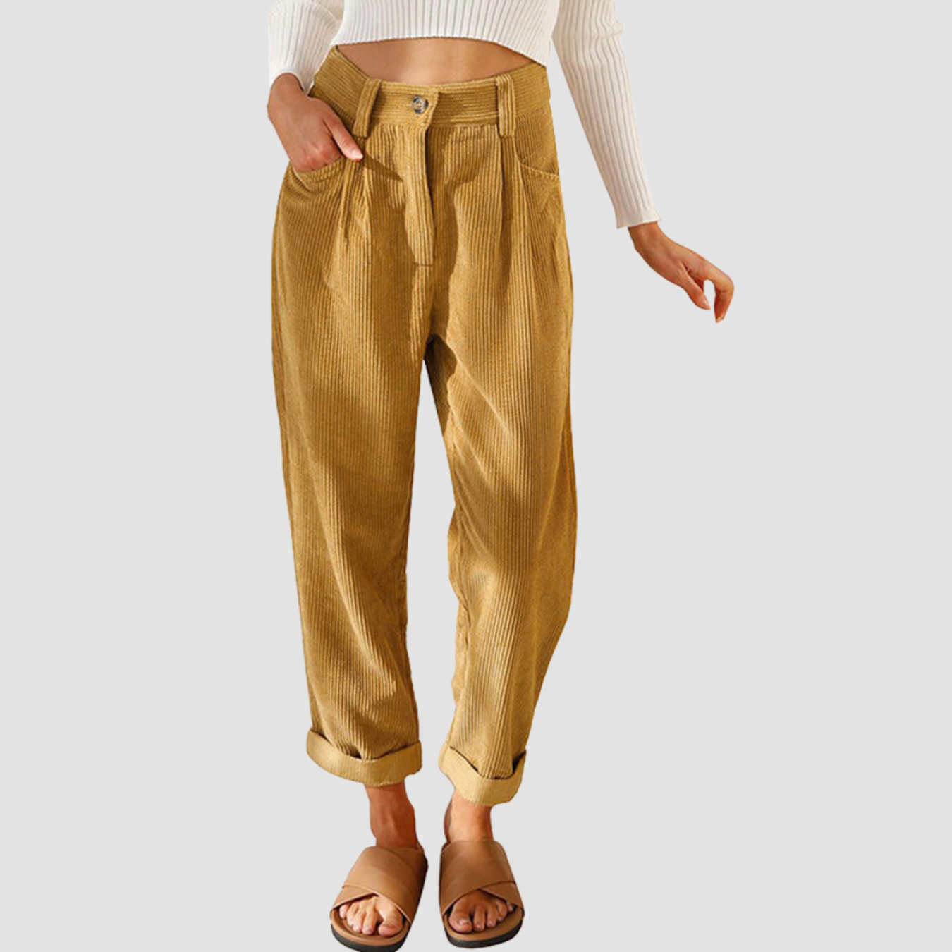 Noir | Corduroy Straight Pants