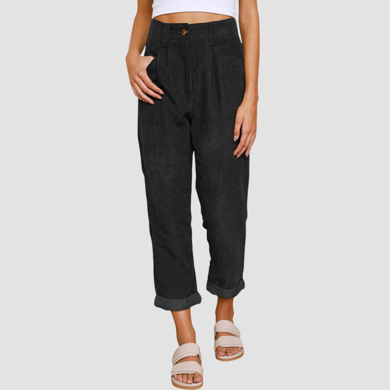 Noir | Corduroy Straight Pants