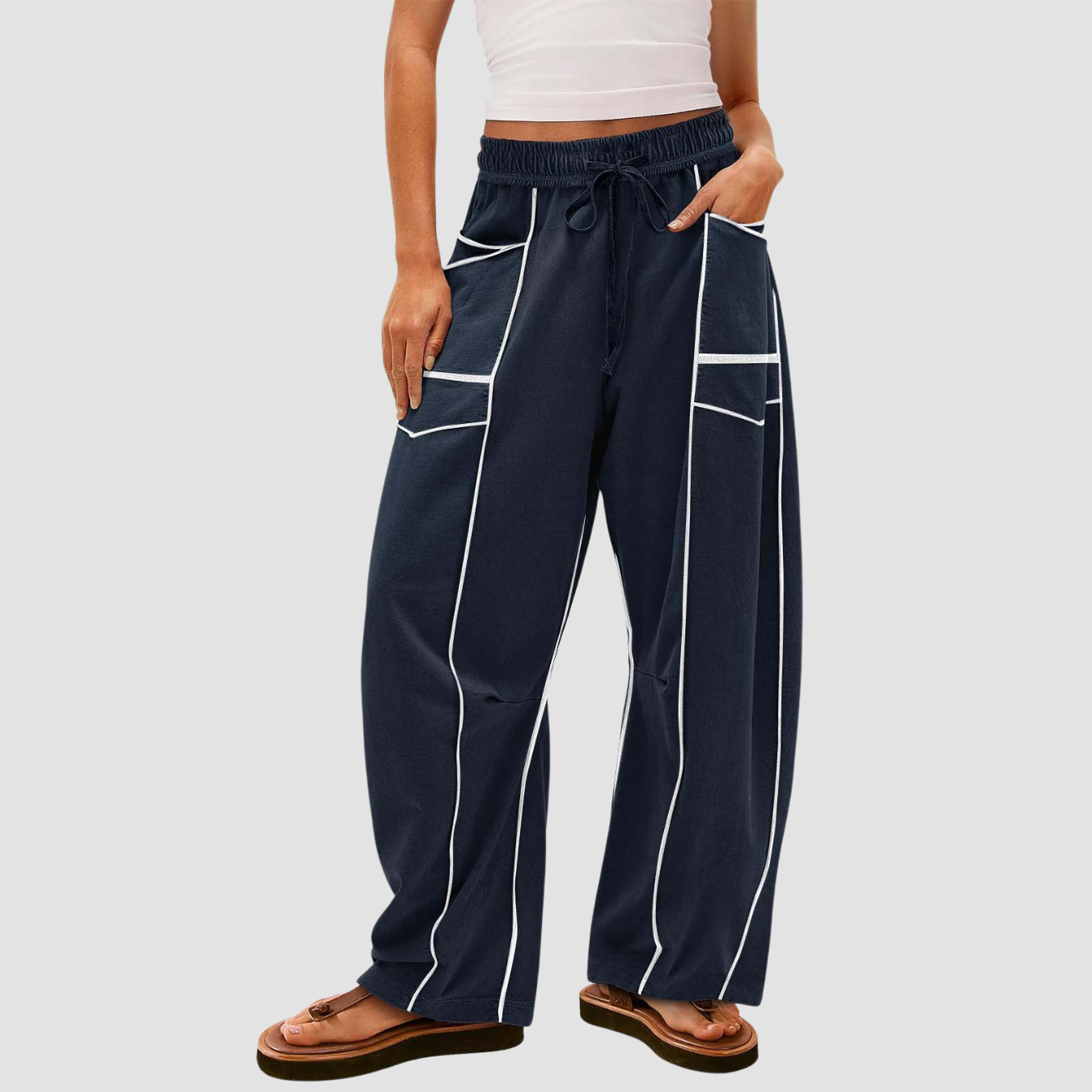 Noir | Striped Wide-leg Pants