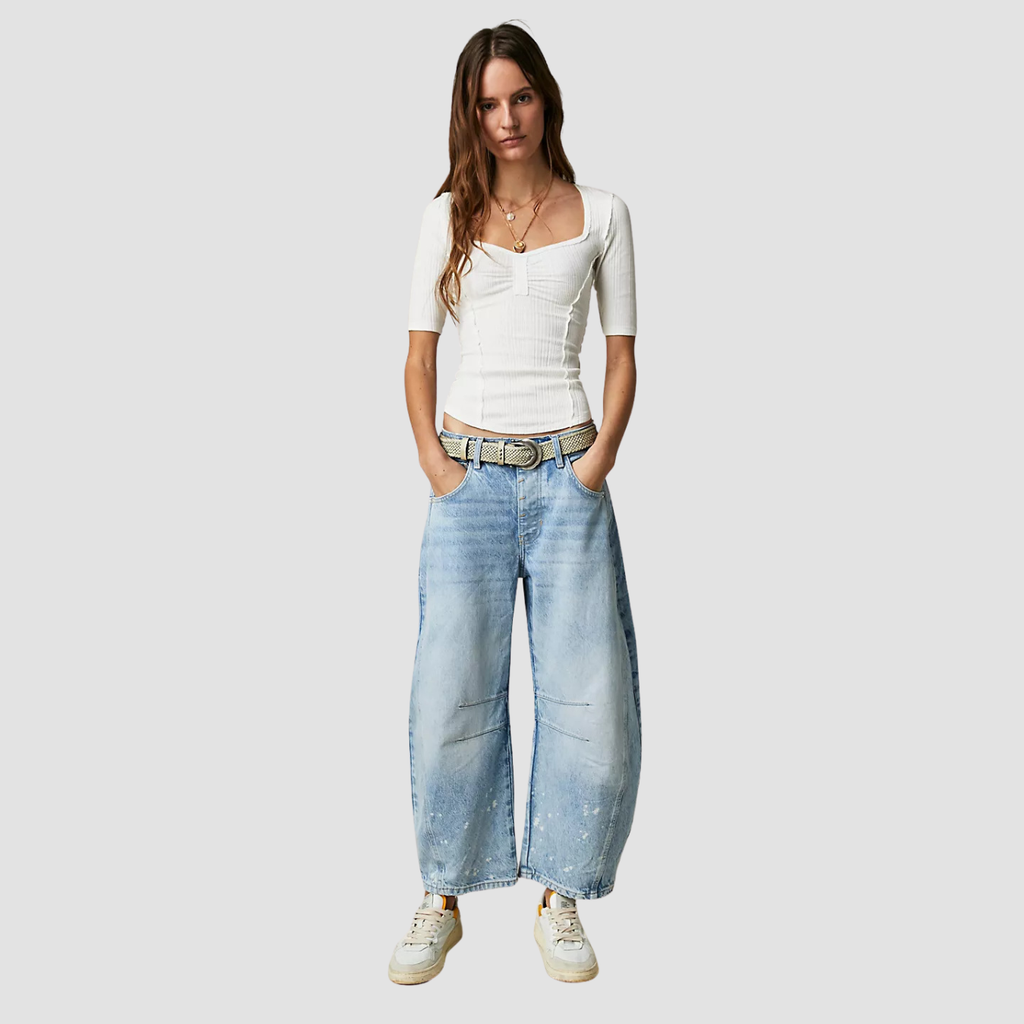 Noir | Baggy Mid Waist Denim Jeans