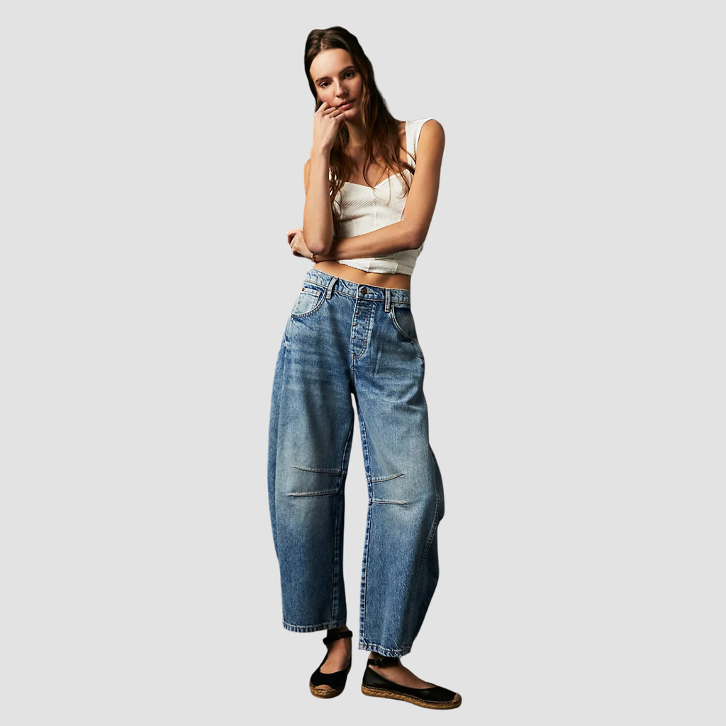 Noir | Baggy Mid Waist Denim Jeans