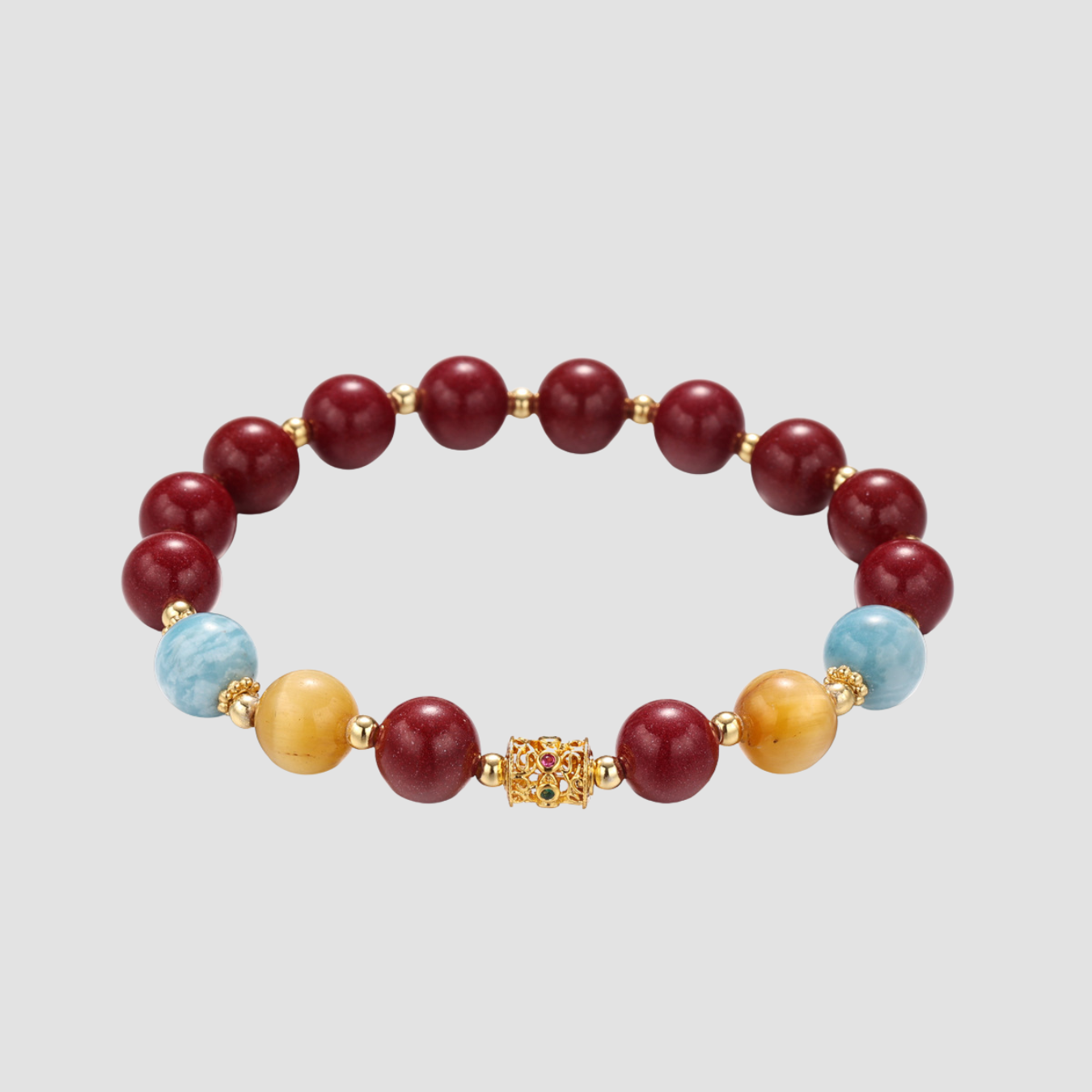Mara | Stone Cinnabar Bead Bracelet