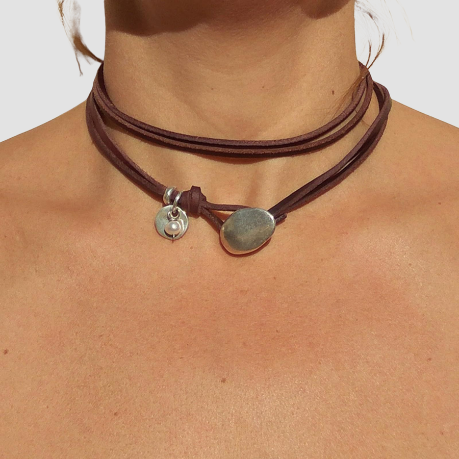 Lea | Collar de cuero bohemio