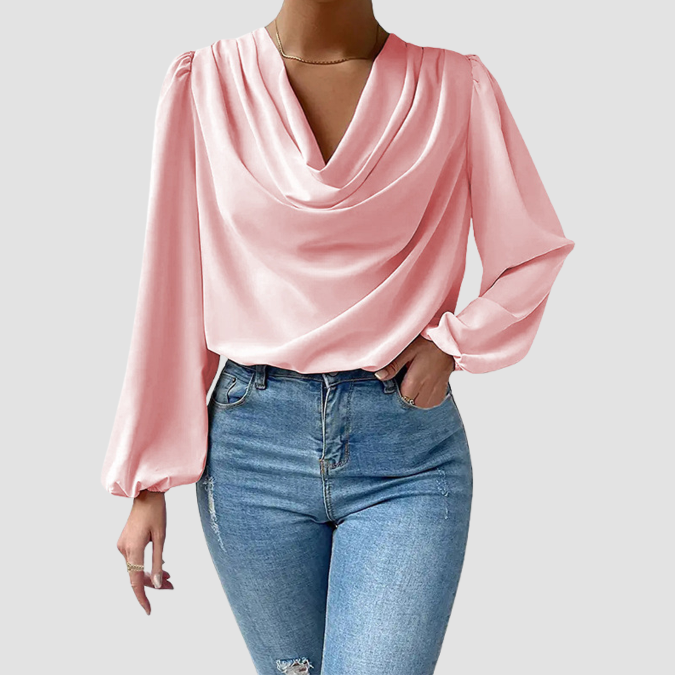 Ona | Draped V-neck Top