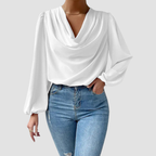 Ona | Draped V-neck Top