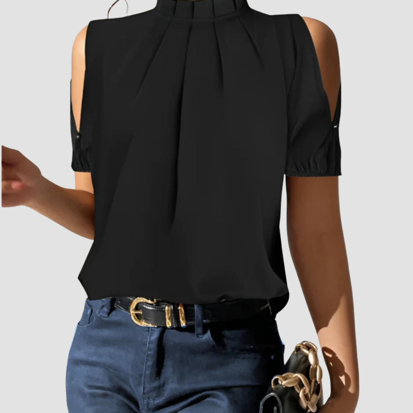 Lara | Round Neck Off-shoulder Shirt