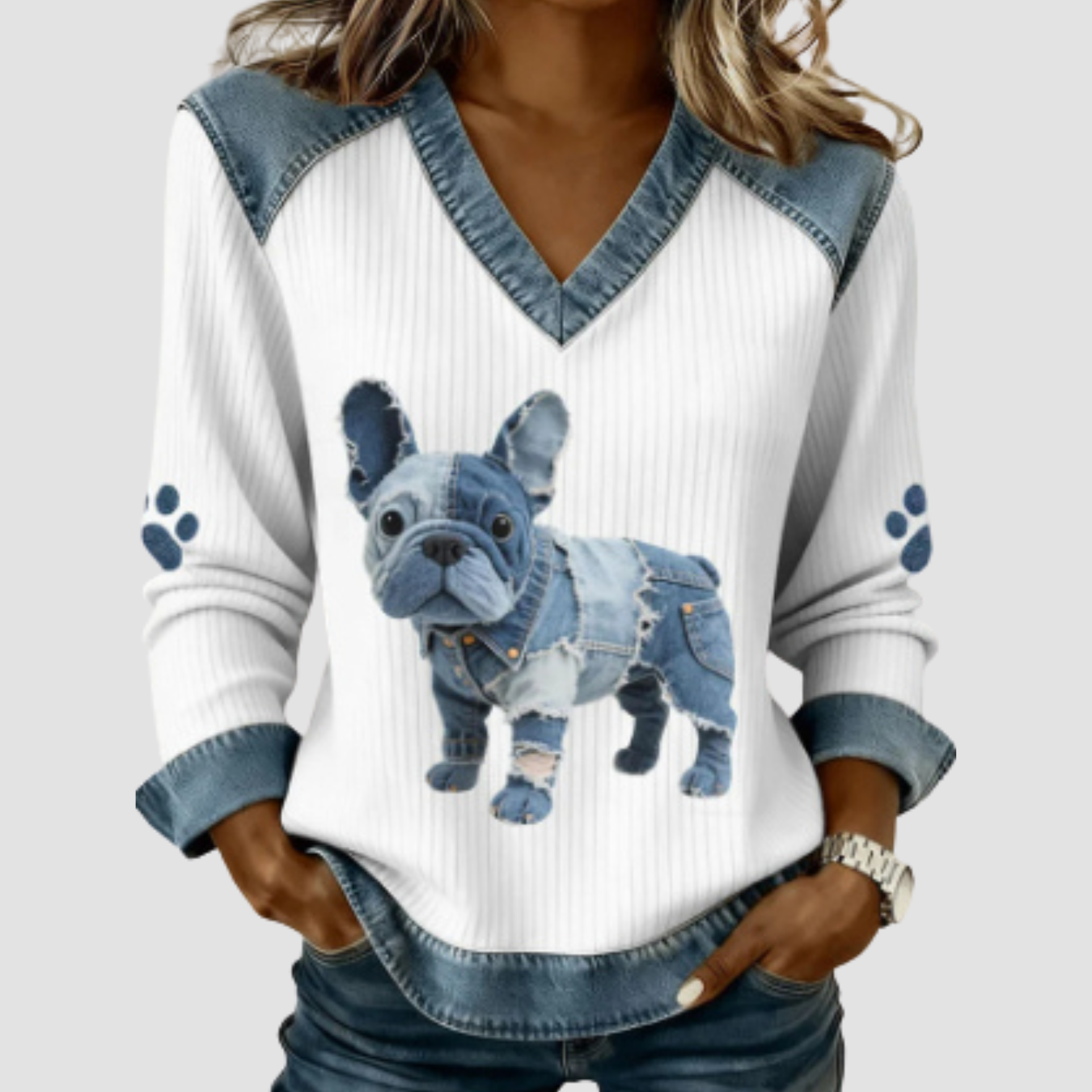 Cleo | Denim Sweater