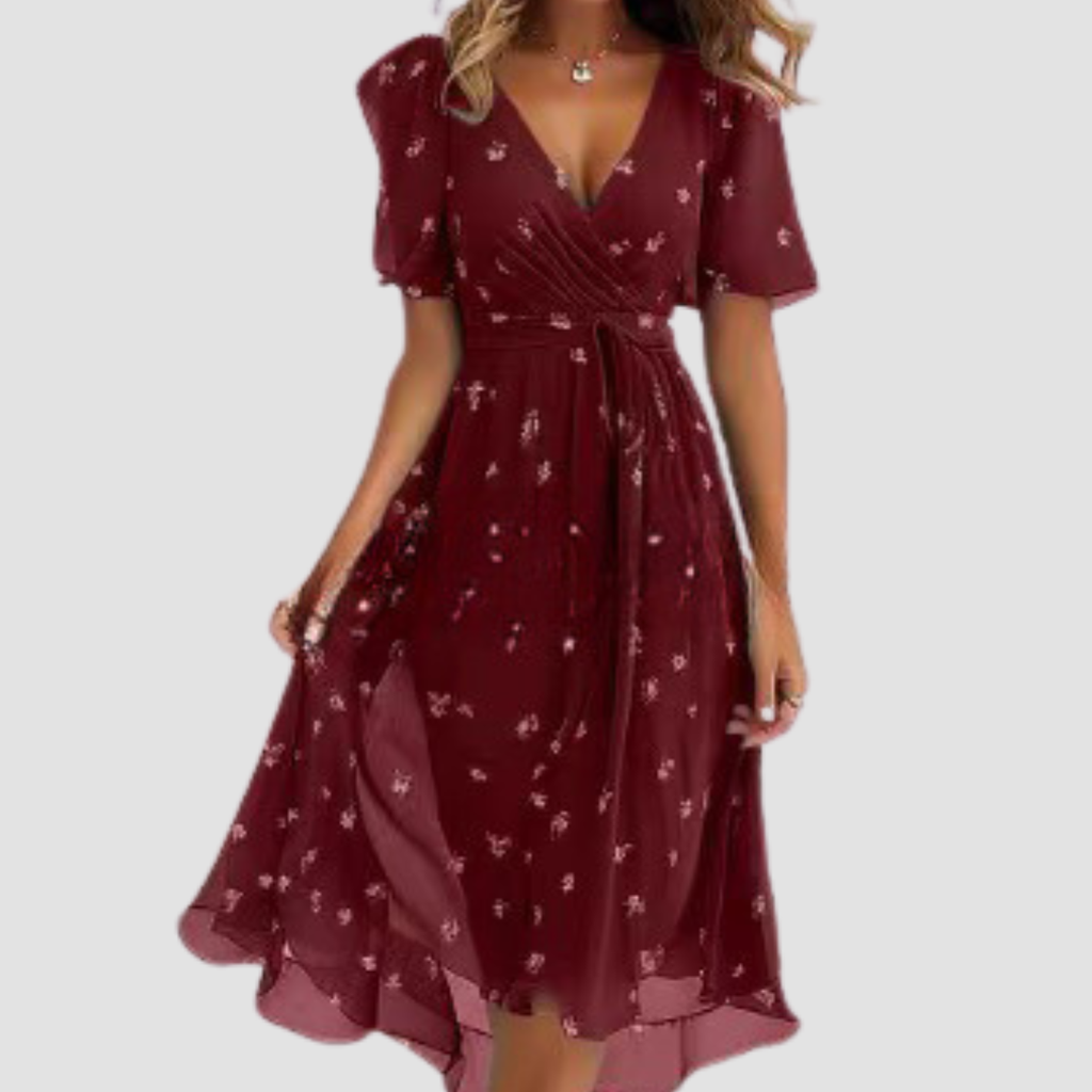 Amora | Flowers V-neck Dress Summer