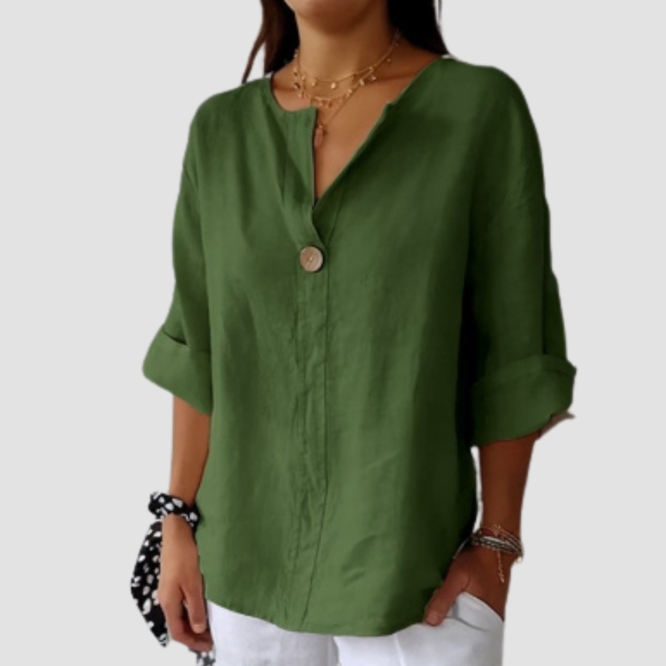 Lara | V-neck Long-sleeved T-shirt