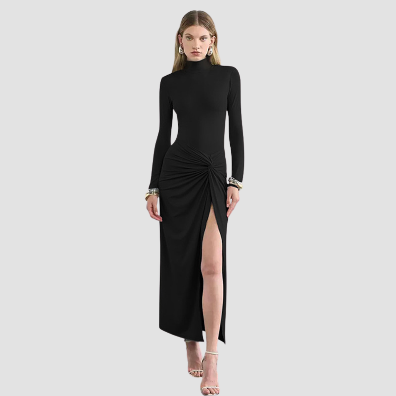 Novea | Long Sleeve Turtleneck Dress
