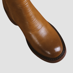 Kaia | Thick Heel Brown Ankle Boots