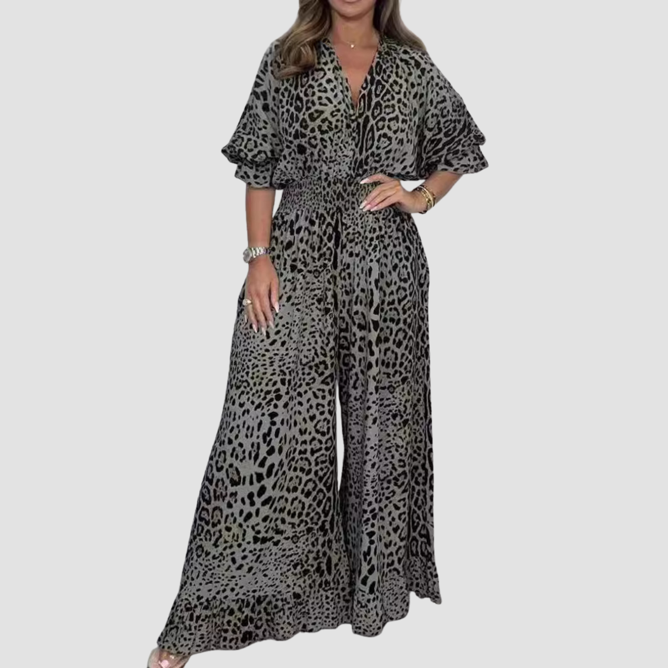 Novea | Leopard Casual Jumpsuit