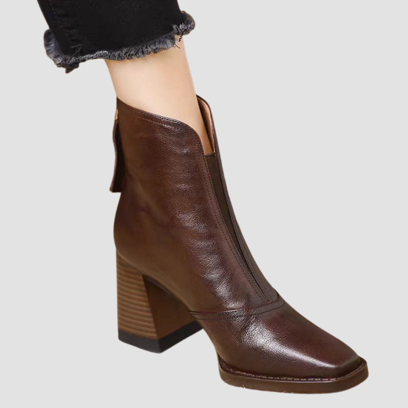 Kaia | Retro Square Toe Ankle Boots