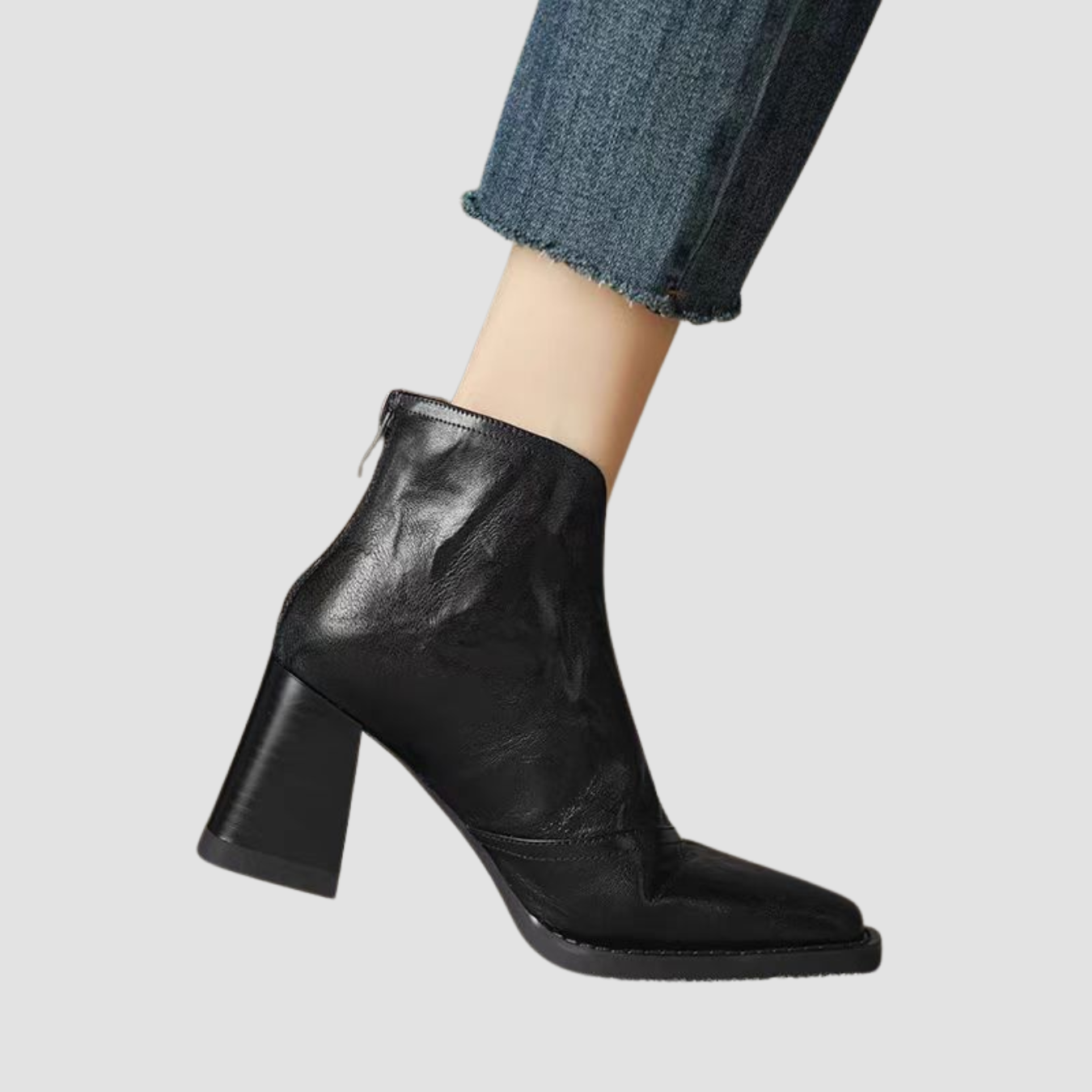 Kaia | Retro Square Toe Ankle Boots